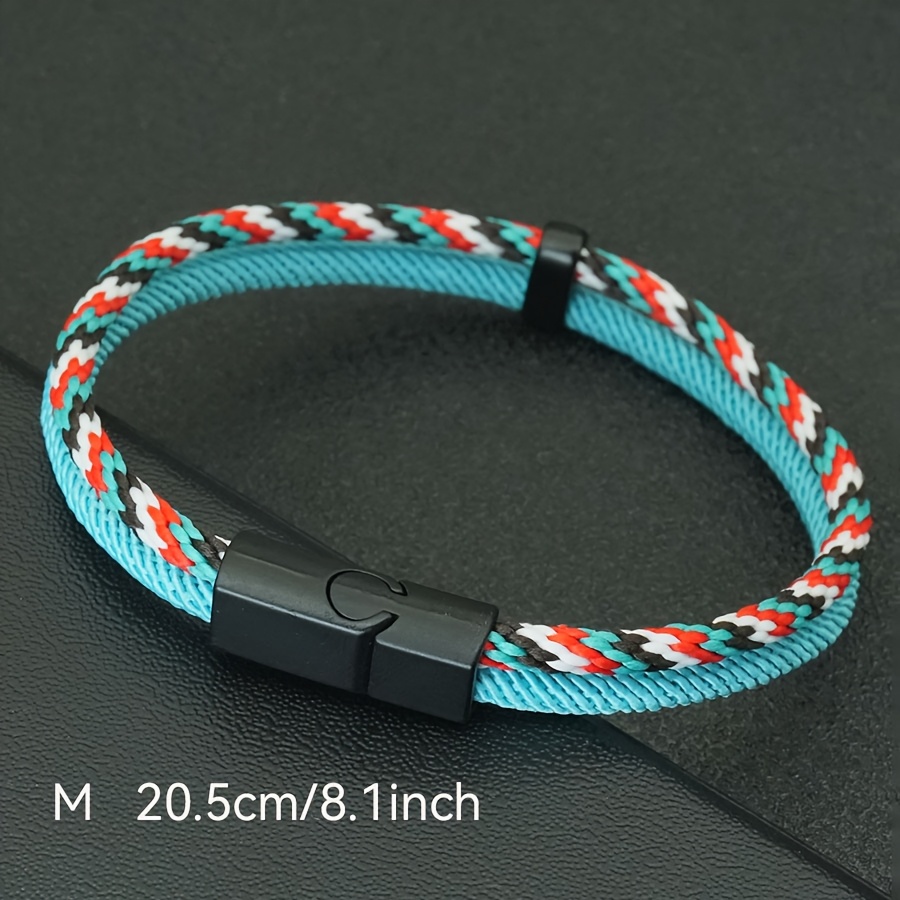 Men's Handmade Woven Bracelet, Detachable Clasp, Outdoor Style