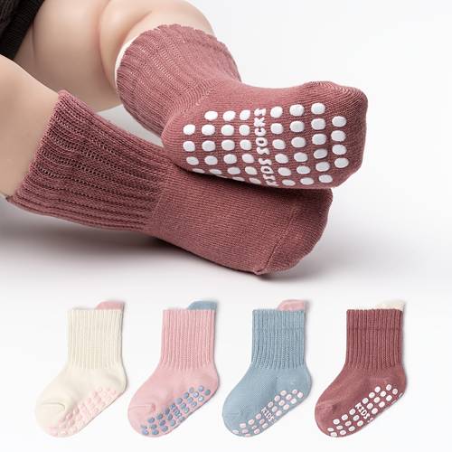 4 pairs of non slip floor socks for boys and girls soft and breathable for indoor wear