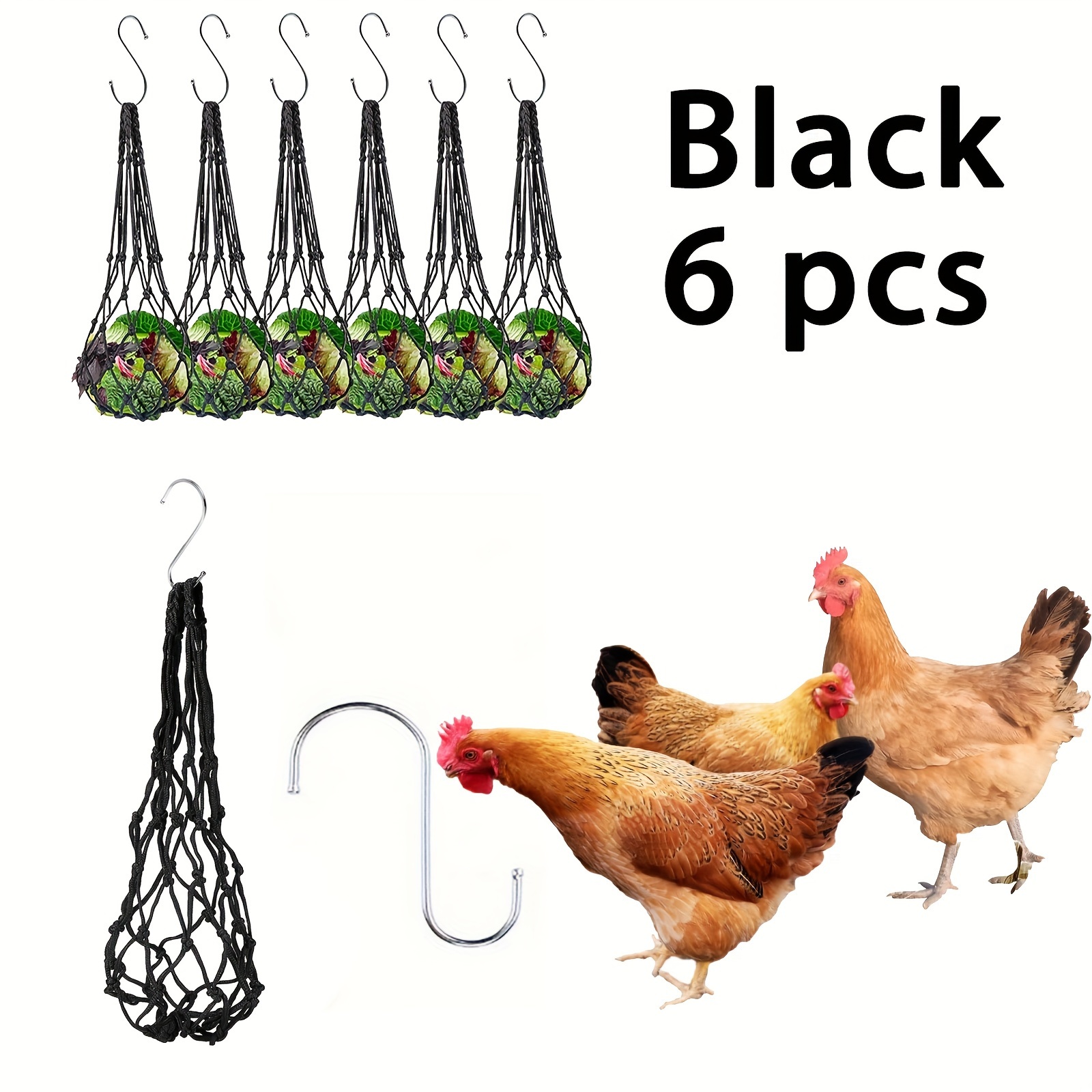 Chicken Vegetable Hanging Feeder Net Hooks Poultry Fruit - Temu