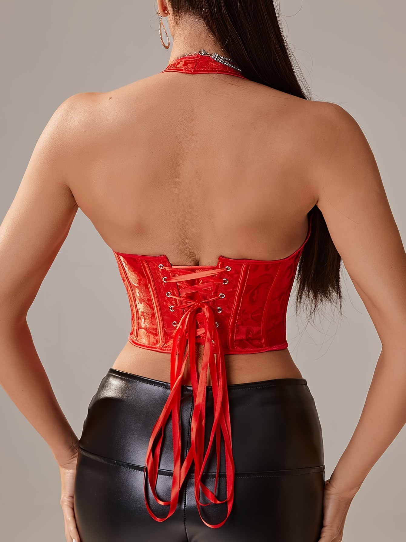 Halter lace up backless corset top  Clothes for women, Clothes, Top outfits