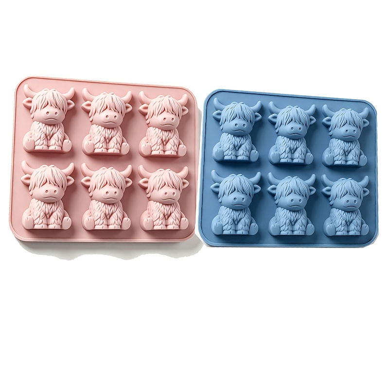TEMU Highland Cow Silicone Mold, Cute Highland Cow Shape Chocolate Melt Mold, Baking Mold For Cake Decoration, 1pc/2pcs/4pcs Optional
