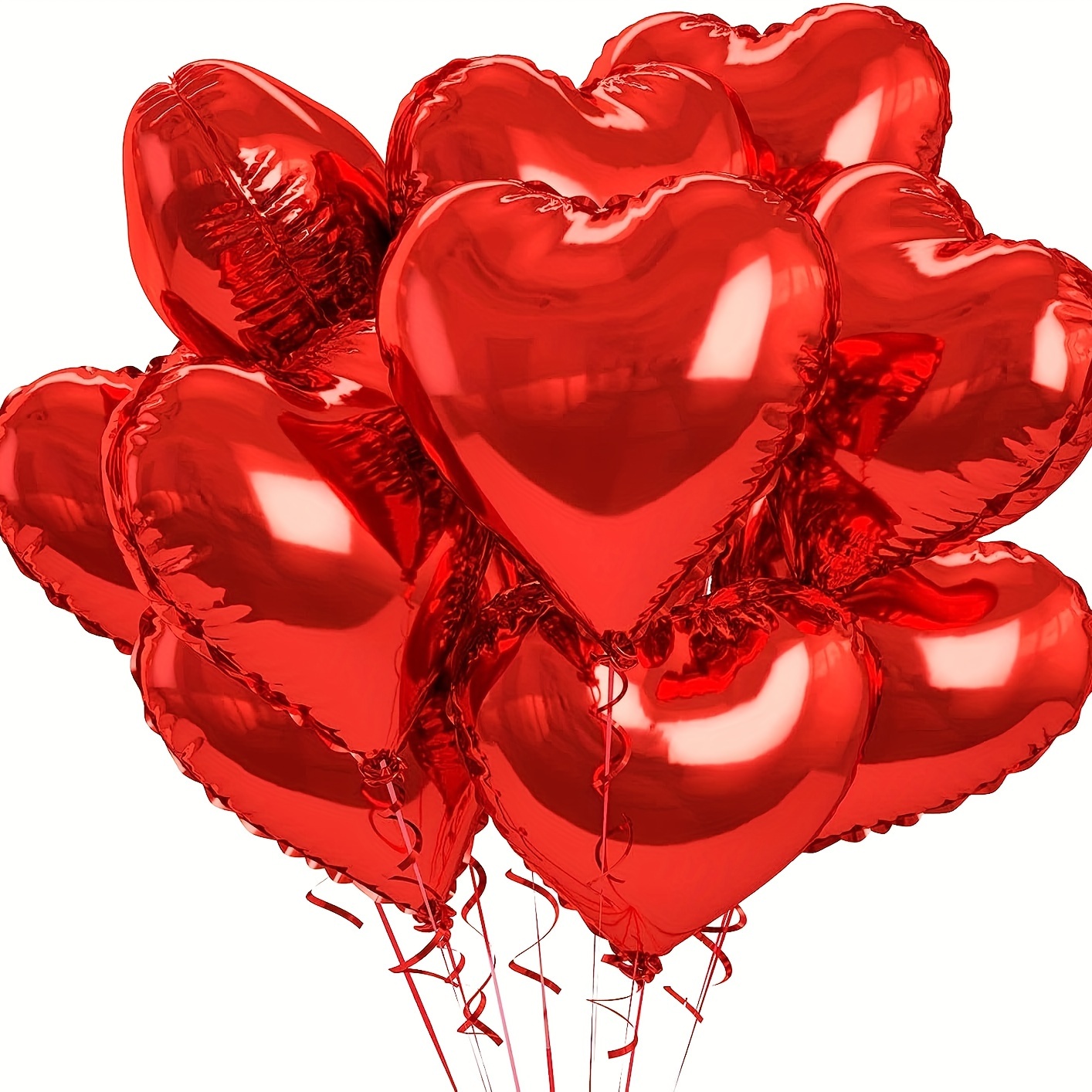 

30pcs, Red Heart-shaped Foil Balloons, Valentine's Day Decor, Birthday Decor, Wedding Decor, Anniversary Decor, Romantic Scene Decor, Mother's Day Decor, Home Decor, Party Decor Supplies