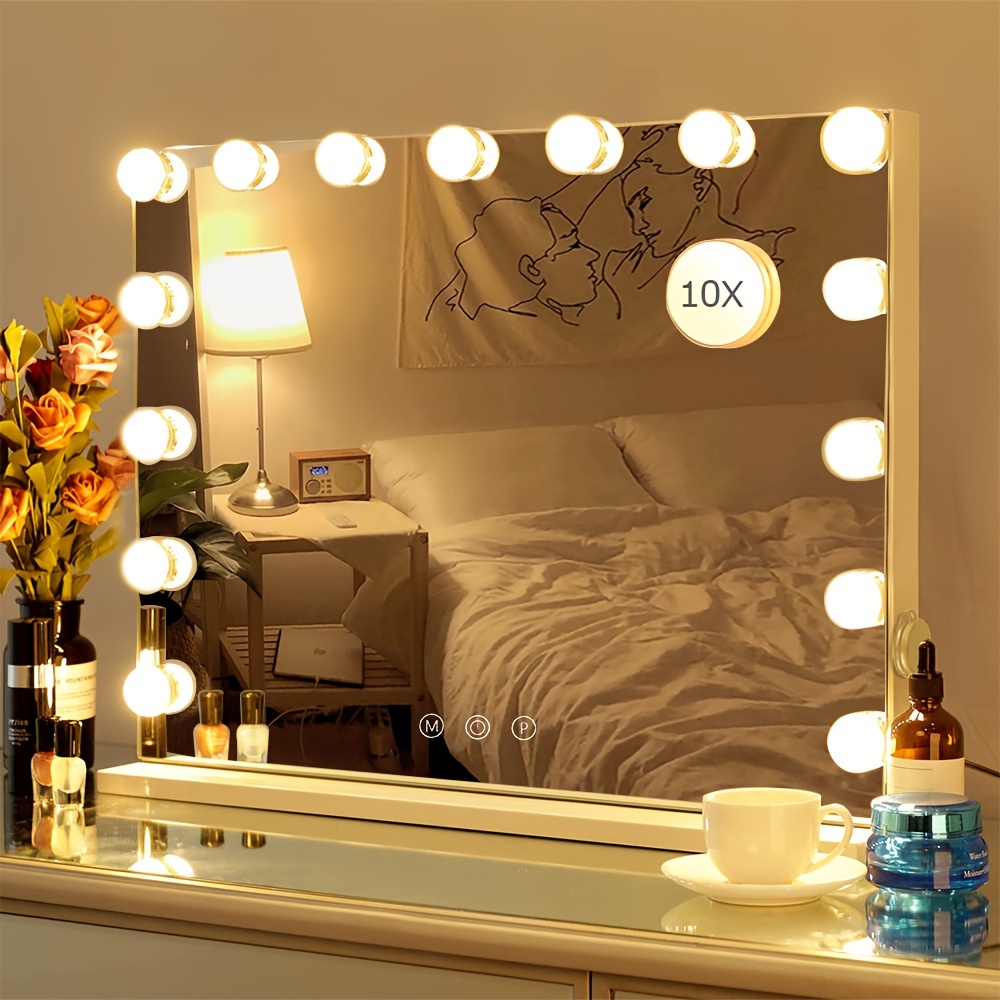 

Hollywood Vanity Mirror With Lights, 3 Color Lighting Modes, Smart Touch Control,, White
