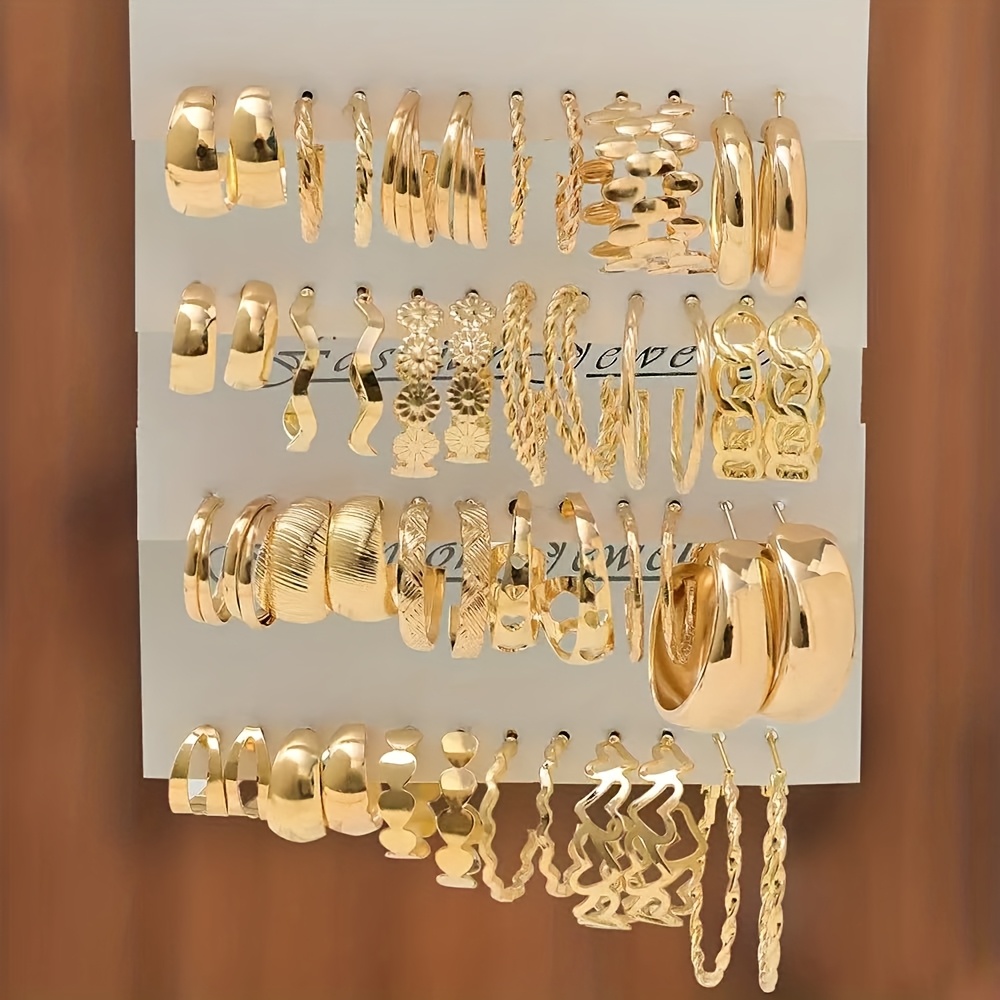 TEMU 48 Pezzi Set di Orecchini Donna con Anello , Stile Vintage , Gioielli Versatili i
