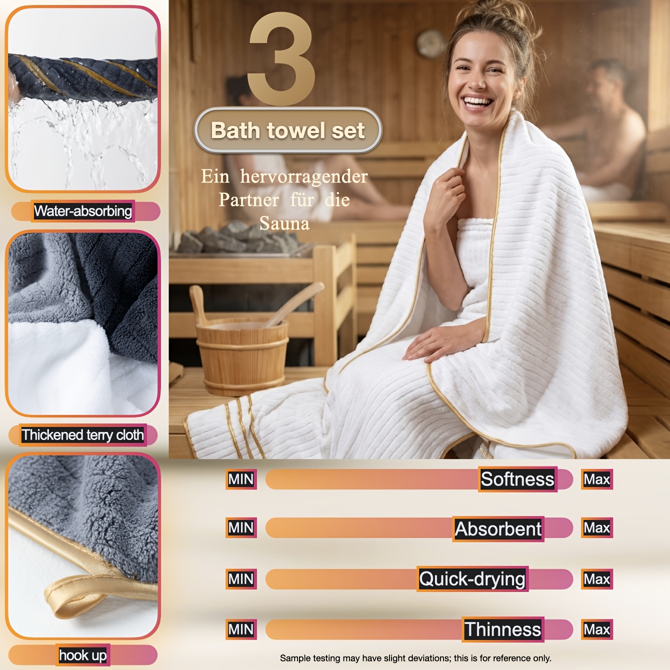 Conjunto de 3 Toalhas de Banho  9