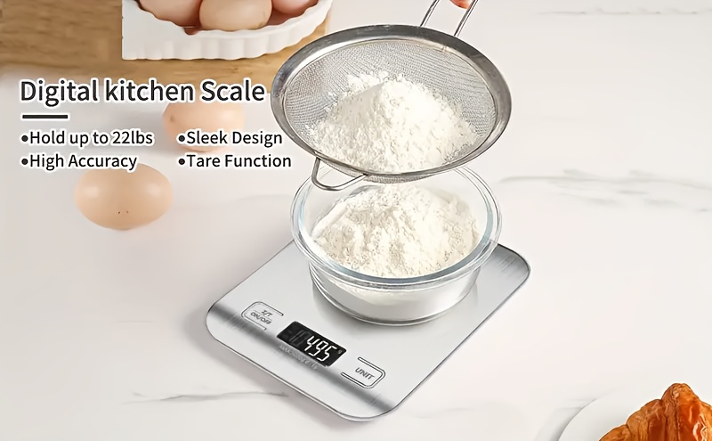 1pc   scale stainless steel food scale with lcd display portable electronic weighing tool battery operated non food contact abs material with 2 aaa batteries not included for coffee baking cooking measurement details 1