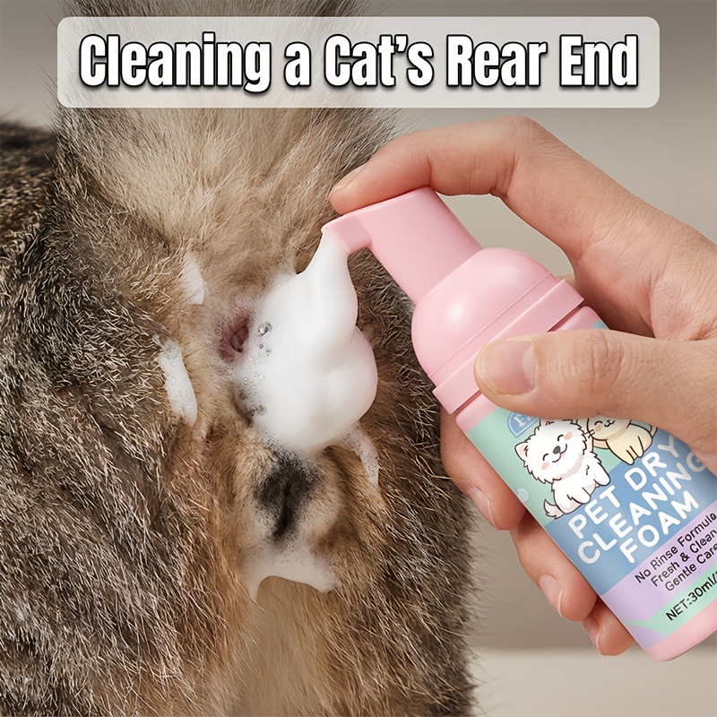 Image of Waterless Dry Shampoo Foam Pet Cleaning Spray Deodorizing Bath Wash For Dogs Cats Puppy Kitten Grooming Gentle For Portable Travel Size At Home Between Baths