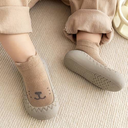 1 pair shoes and socks childrens shoes and socks indoor non slip floor shoes and socks for boys and girls socks shoes wearable summer autumn and winter sweat absorbent and breathable