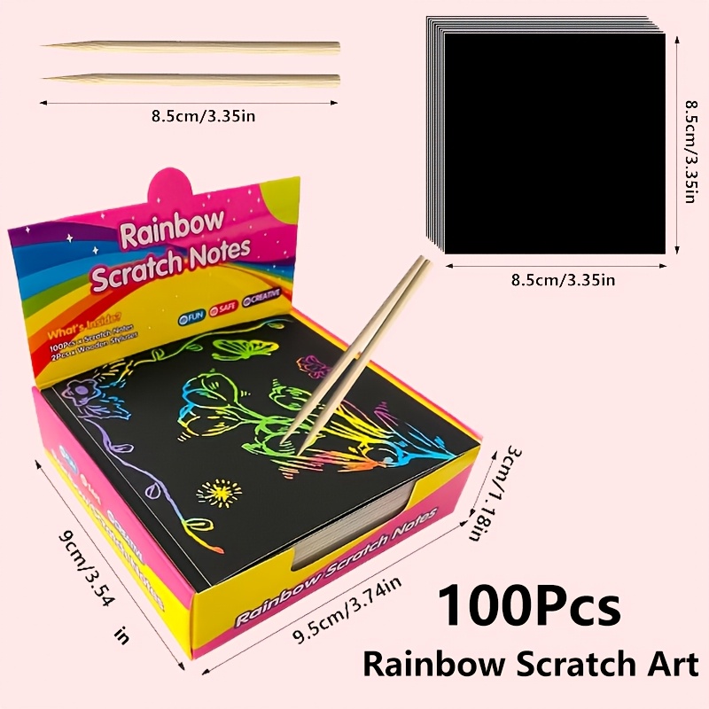 100pcs Scratch Paper Art Set for Kids