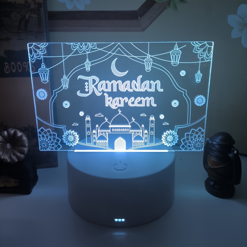 

1pc, Ramadan Kareem3d Night Light With Color-changing Touch Switch, A Small Gift For , A Small Home Decoration, Usb Interface, Usb Lighting, Computer Accessories And Peripherals