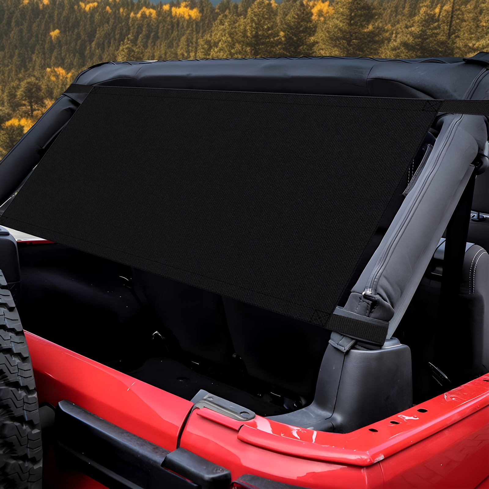 TEMU For For Wrangler Yj Tj Jk Jku Jl Jlu Jt 1987-2021 Waterproof Comfortable Fabric Black Cargo Net Hammock, Sunshade, And Roof For Off-road Travel,