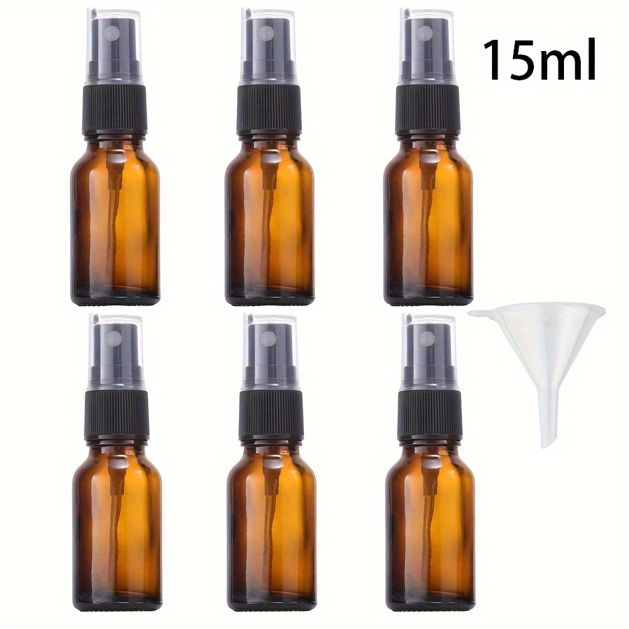Amber Glass Spray Bottles, 15ml And 20ml, Empty Spray Containers, Refillable And Reusable For Essential Oils