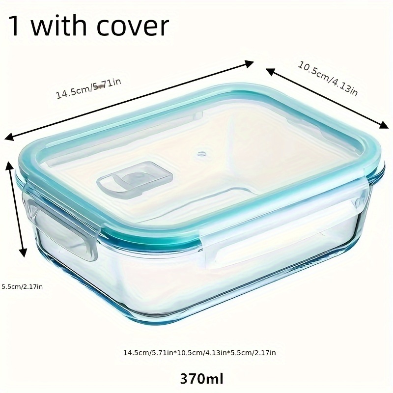 TEMU 12.51oz Box Set Lid - Microwave & Dishwasher Safe, Rectangular Food Storage Container For And Workers