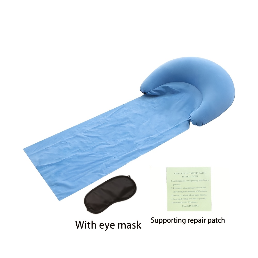 TEMU Tapis de plage gonflable avec appui-tête pour 1 personne, adapté au camping air, portable et pliable, -sable, pour bronzage, - et piscine, avec