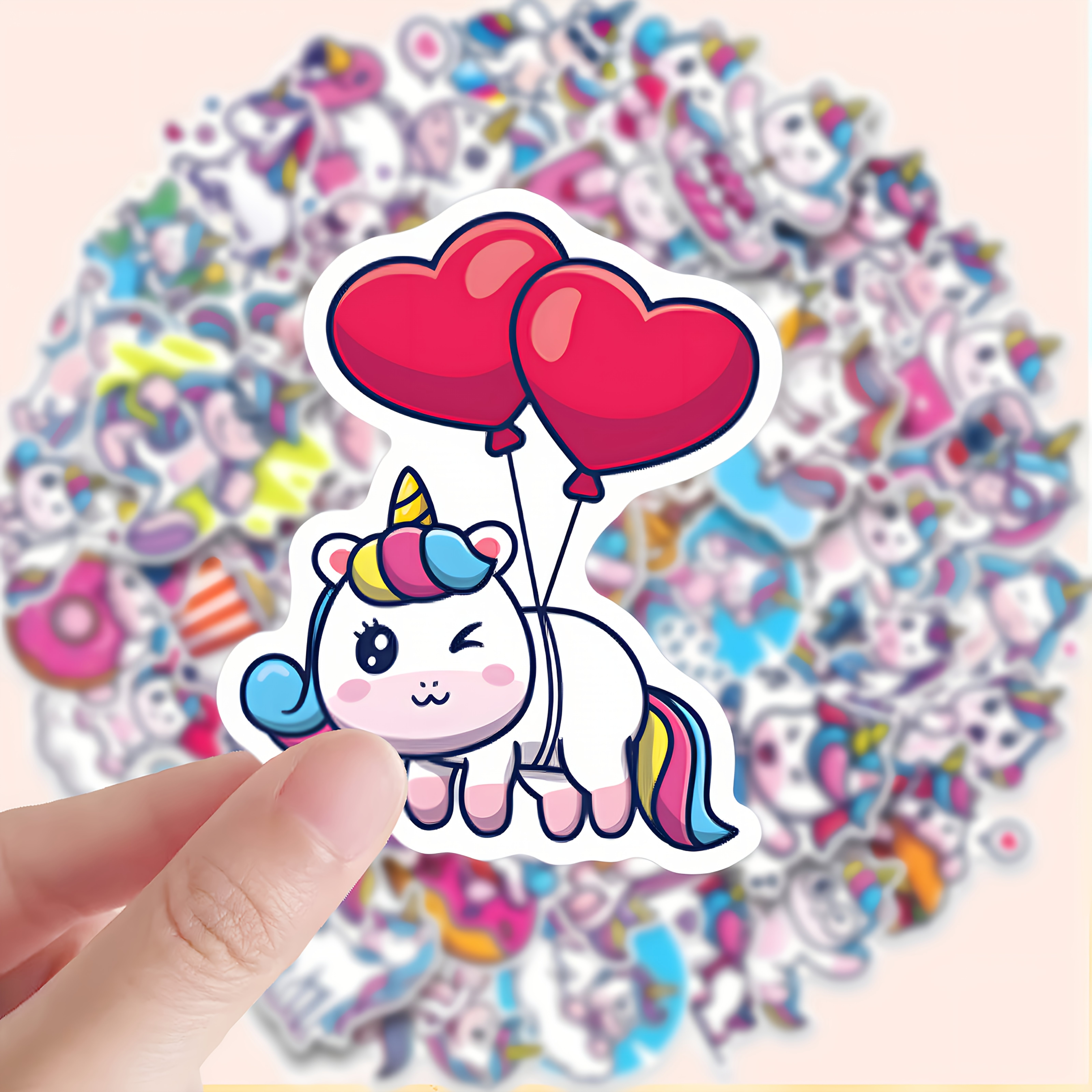 50pcs Cartoon Unicorn Doodle Sticker Set With Storage Box - Perfect For Luggage And Notebook Decoration, Ideal Holiday Gift