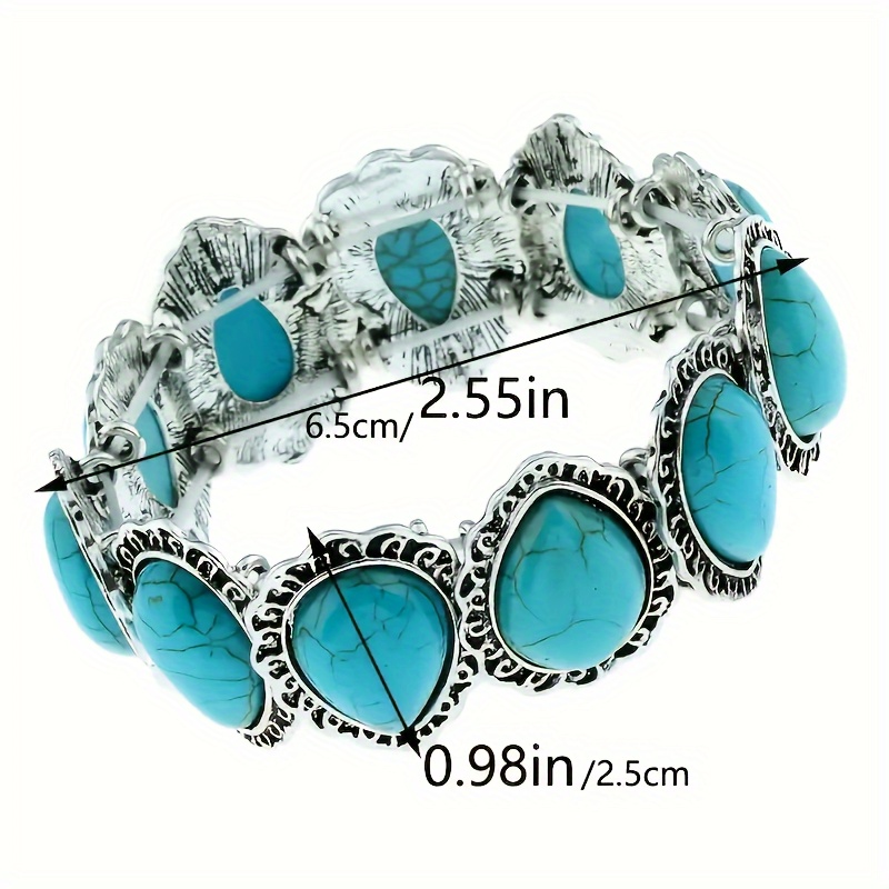 europeisk och amerikansk retro tårformad syntetstensarmband - Temu Sweden