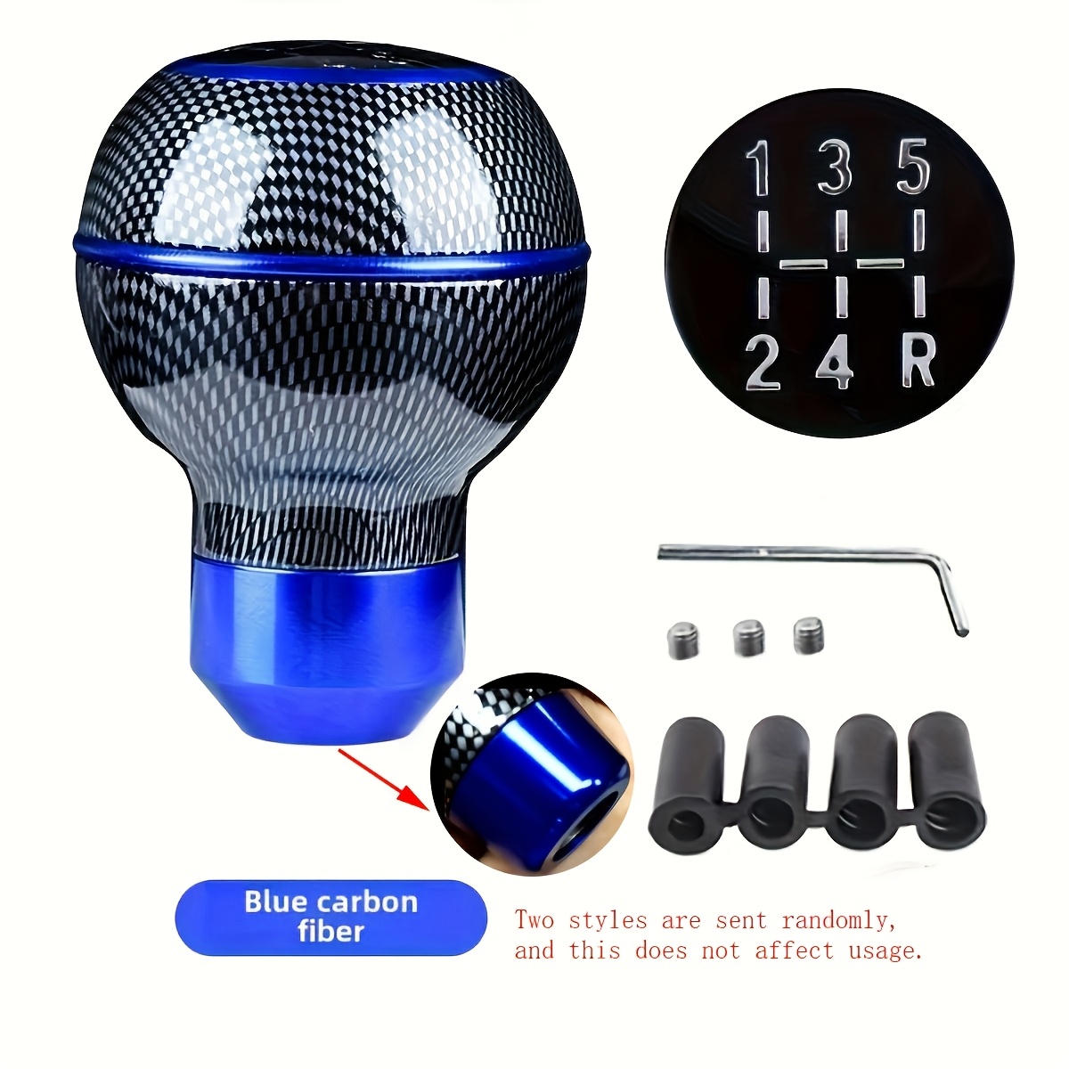 TEMU 1pc Carbon Fiber Modified Shift Lever, Manual Transmission Modified Shift Lever, 5-speed Manual Transmission Shift Lever Head ( Are 2 Styles At