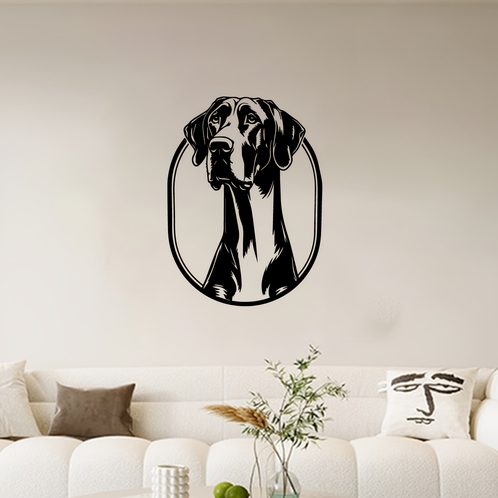 item picture 1pc   metal wall art     statue mural ideal gift for christmas new year dog lover enthusiasts weather resistant metal wall decor wall sculptures   living room wall garden fence wall   pet themed decor