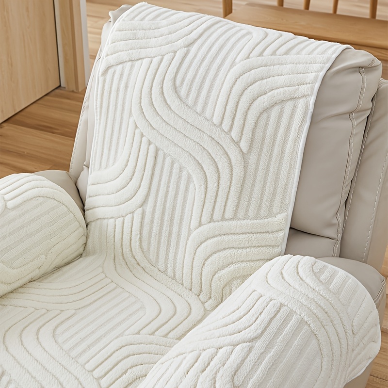 [1pc Soft Velvet Sofa Cover] 1pc Durable Pet-Friendly Soft Velvet Sofa Cover | Machine Washable Polyester Slipcover for Living Room and Office Decor | Mixed Color, 200-250gsm, Elastic-Band Couch Protector