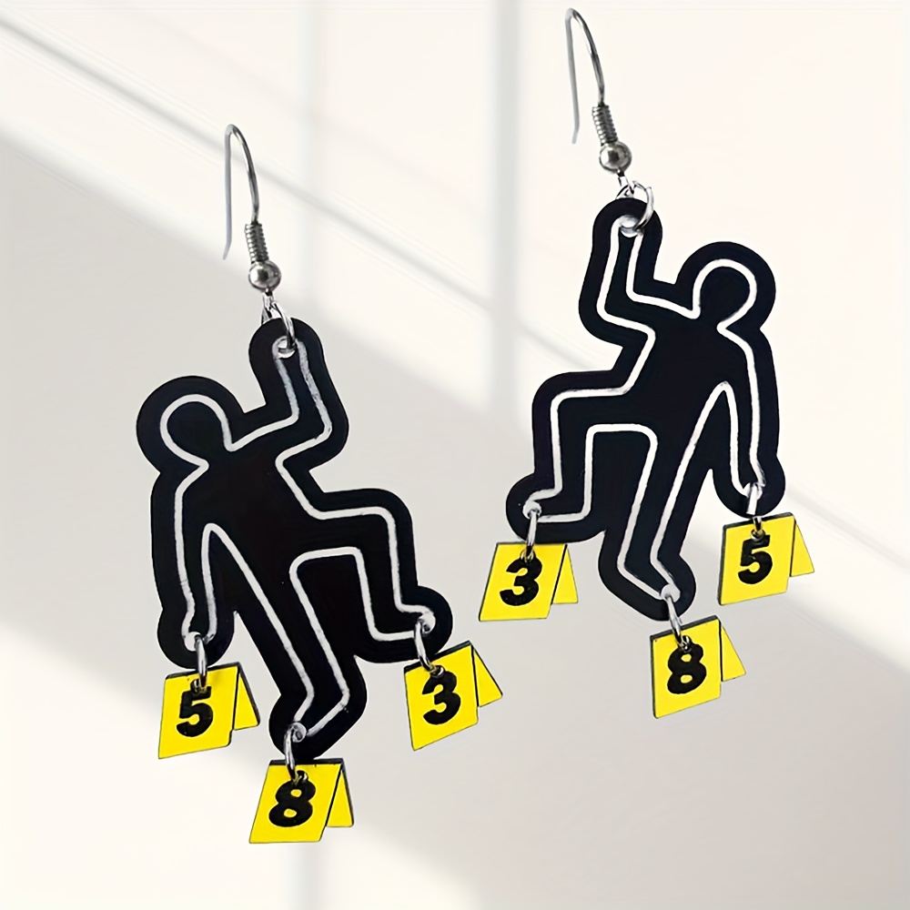 

2pcs Creative Cool Acrylic Dangle Earrings For Men