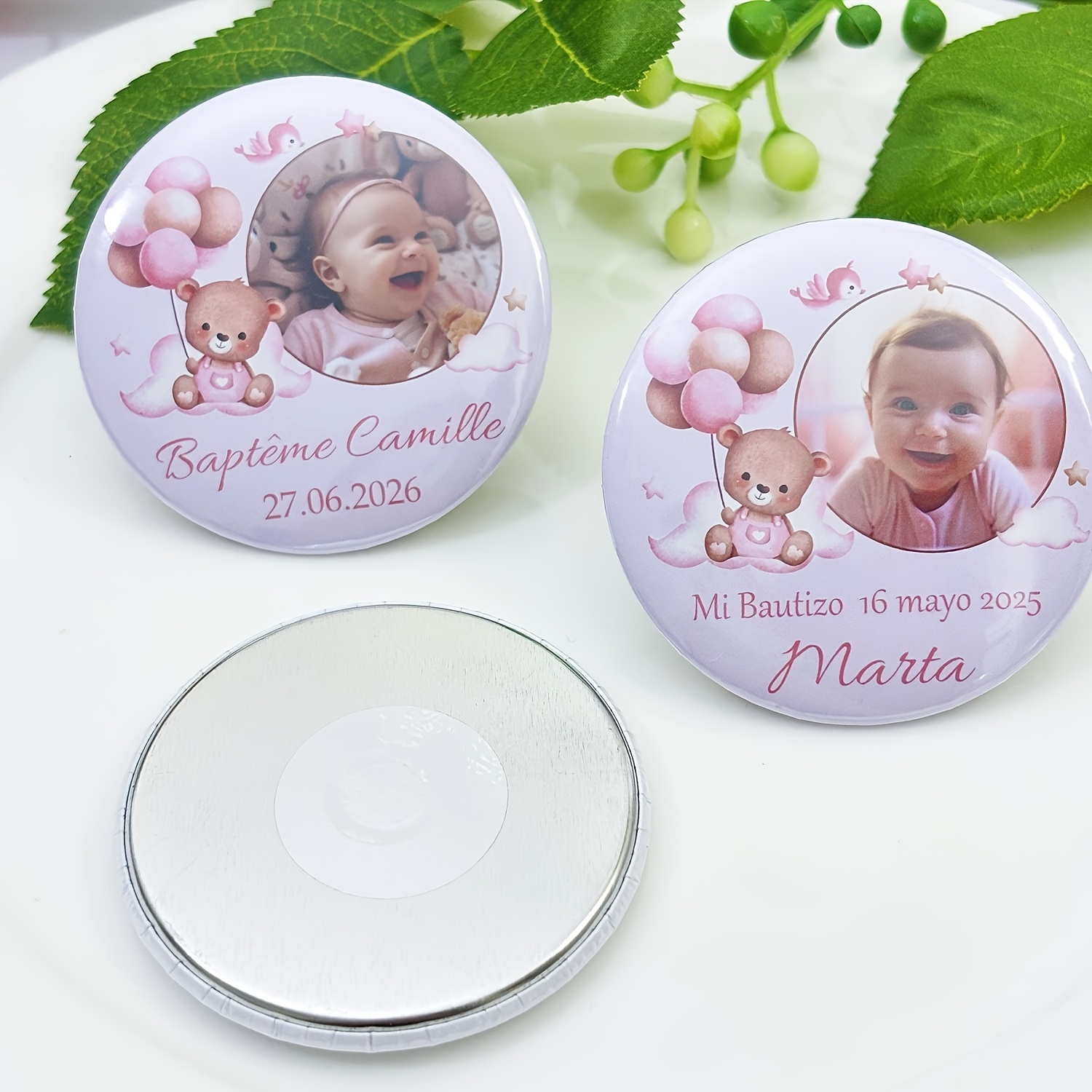 TEMU Imán de nevera con foto personalizada, regalo de , imán personalizado de oso y , recuerdo de bautizo, recuerdos de boda personalizados y