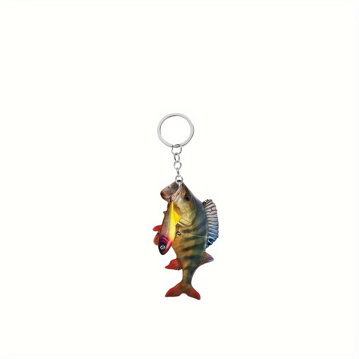 3pcs/1pc Acrylic Fish Theme Keychain - 2d Acrylic Perfect Gift For Fishing Enthusiasts, Suitable For Thanksgiving, Christmas And Halloween - Car Rearview Mirror Backpack Hanging Gift