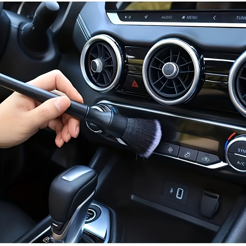 1pc Car Interior Detail Brush, Soft Bristle Cleaning Brush, Dusting Brush, Car Interior Cleaning Tool, Car Detail Brush, Car Dashboard Dusting Brush, Without Battery, Uncharged, Plastic Material