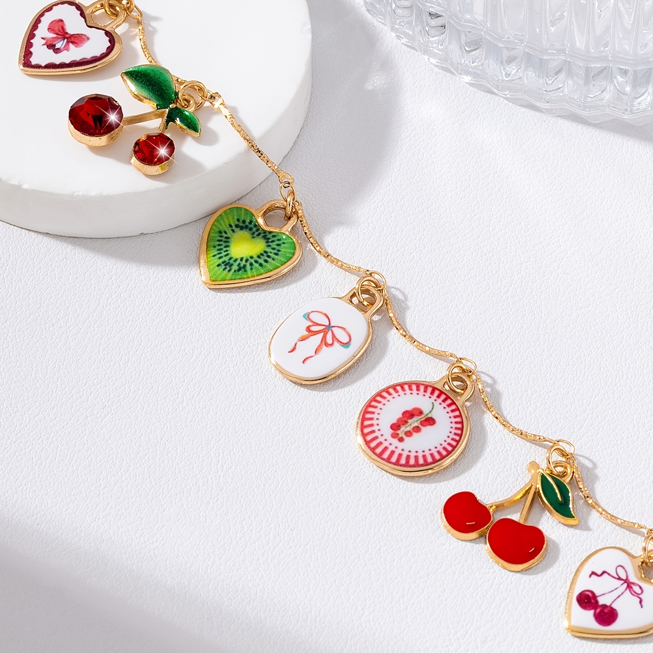 Bohemian Beach Style Alloy Printed Pendant Bracelet, Vacation Gift