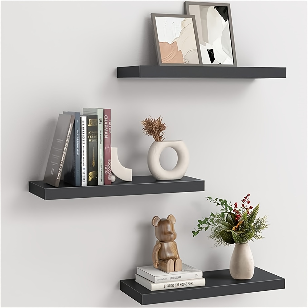 3pcs Office Suspended Storage Rack, Suitable For Wall Decoration In Bathrooms, Bedrooms, And Kitchens, Floating Shelves