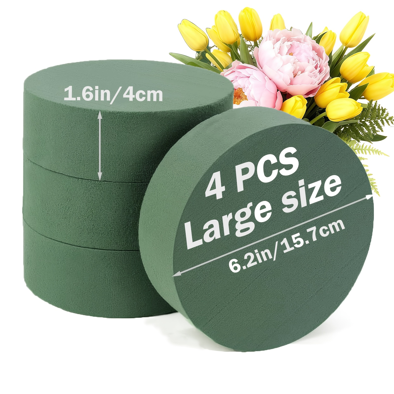 TEMU 4 Set di Grandi Blocchi di Schiuma Cilindrica (6.2 X 6.2 X 1.6In), Schiuma Premium ad Densit�, Adatta per Strumenti per Feste, Forniture per