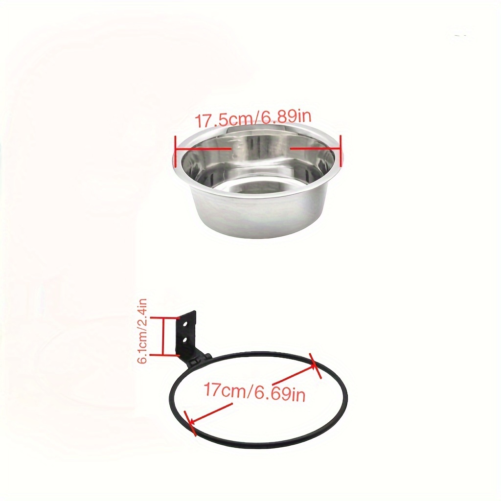 TEMU 2 Pack Pet Dog Feeder Pet Feeding Accessory For Home Pet Supply Wall Mounted Folding Bracket Neck Protective Sturdy Durable Easy Clean Practical