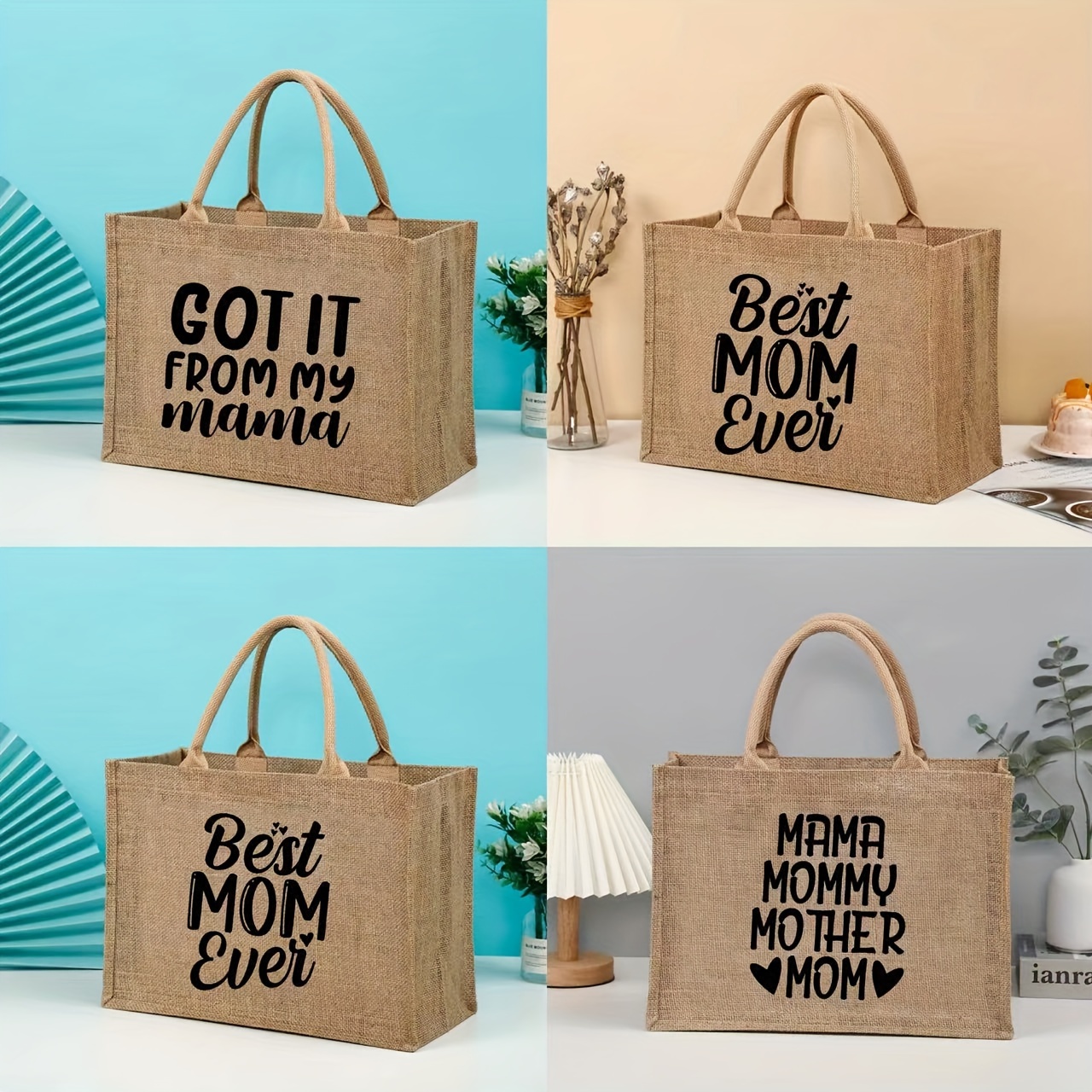 

Large Capacity Tote Bag For Mom, Simple Print Shoulder Bag, Women's Casual Handbag For Travel, Beach, Shopping