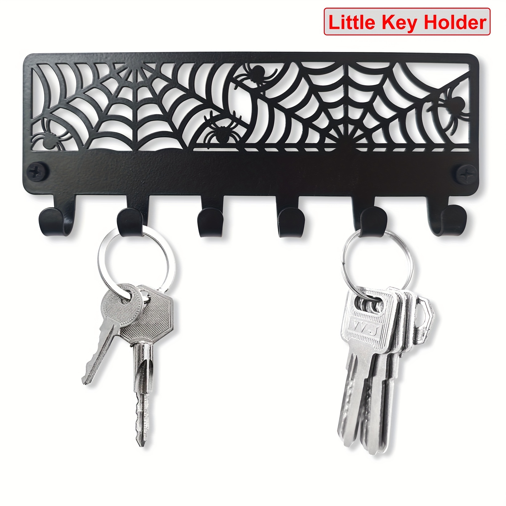 

Spider Web Design Key Holder With 5 Hooks - Rustic Metal Wall-mounted Key Rack, Powder-coated Finish, Easy Installation, For Entryway Organization - Temu Exclusive