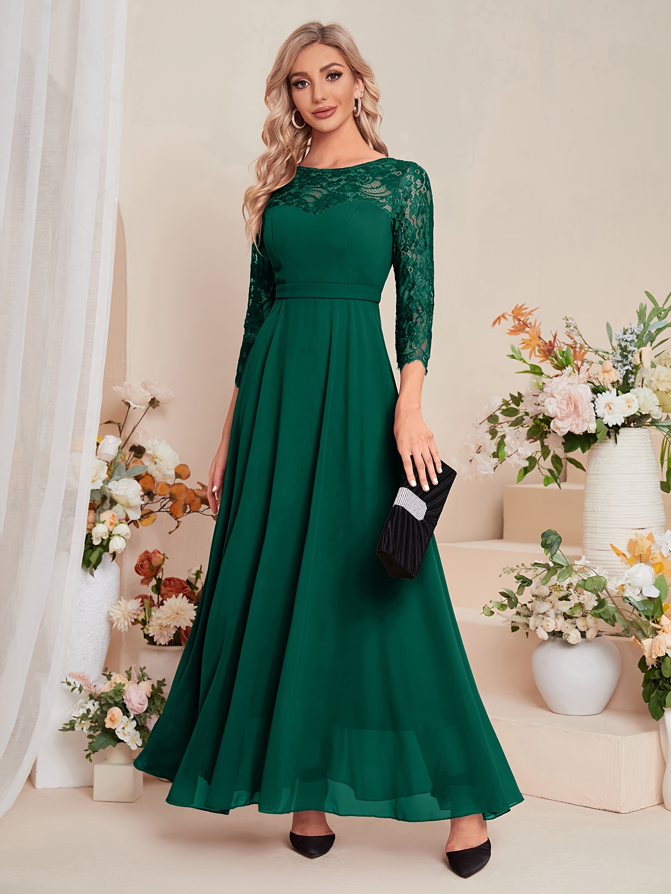 Emerald Green Green Lace Dress Canada Elegant Emerald Green