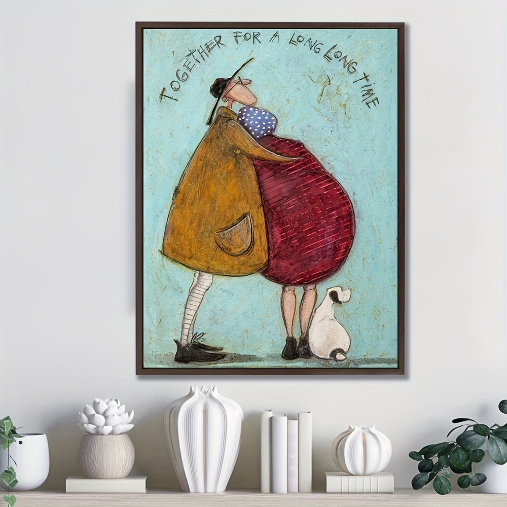 

Together For A Long Long Time Canvas Print - Frameless Wall Decorative Art Poster For Home, Office, Cafe, Bar - Textile Material - Gift For Family And Friends - 12x16 Inches/30x40 Cm