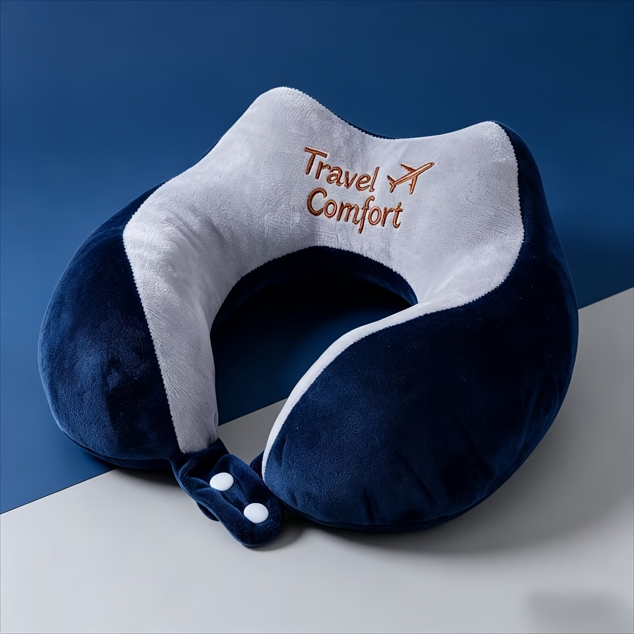 TEMU oreiller d'appui-tête à double fermeture de style avion à double combinaison, oreiller cervical de U pour confortable, , conduite et voyage