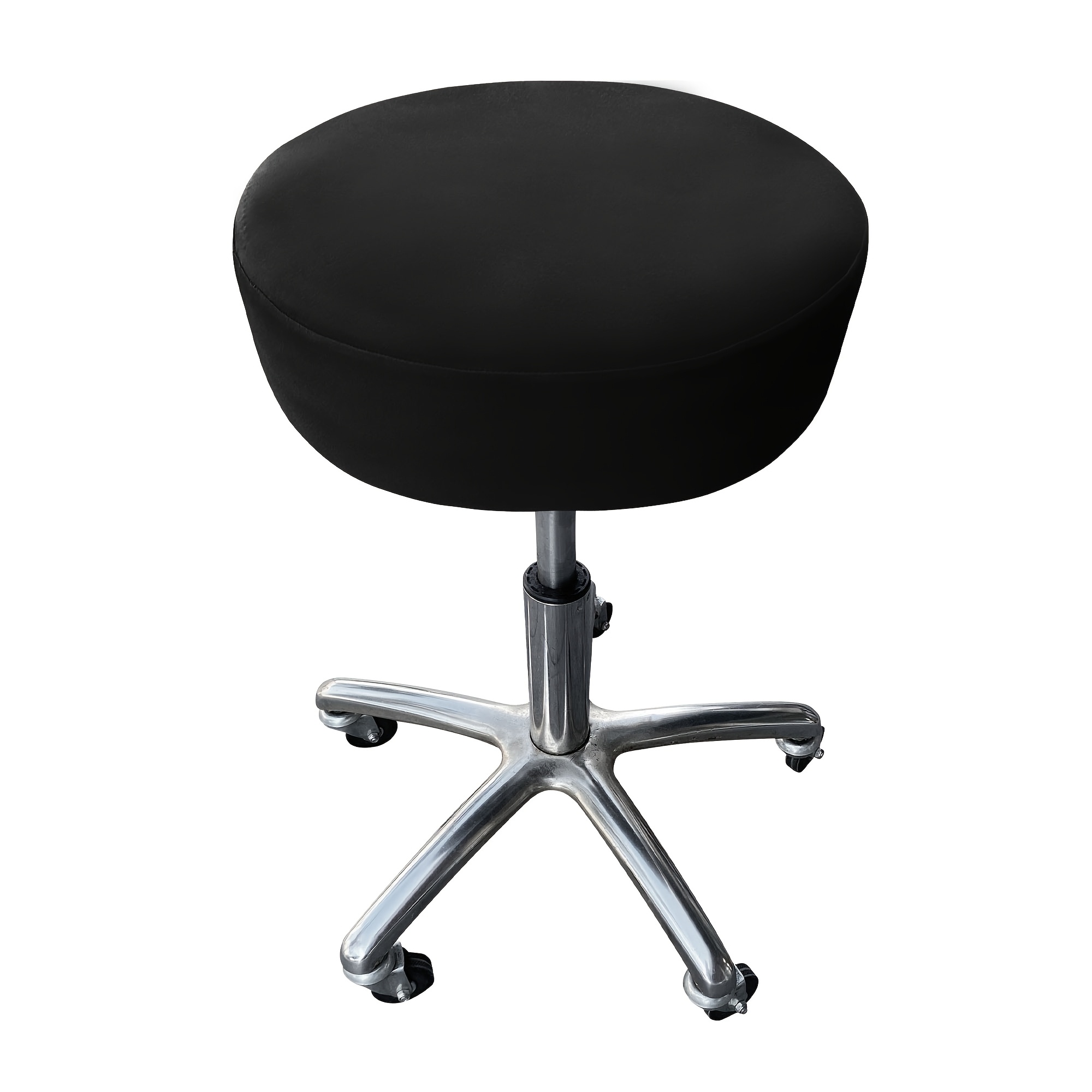 Image of 1pc Round Bar Stool Seat Covers Washable Stool Cushion Slipcover Elastic Bar Chair Covers, Black