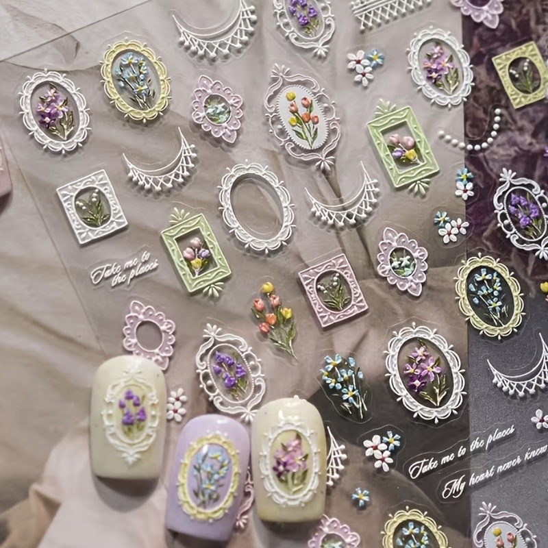Vintage Floral Nail Stickers