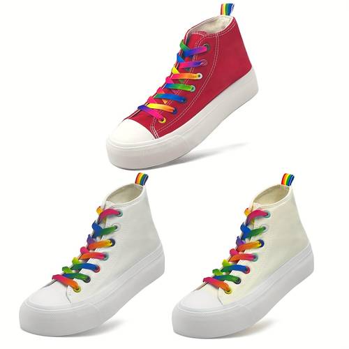 1 pair of platform sneakers for women high top canvas shoes womens sneakers outdoor sport walking lace up shoes