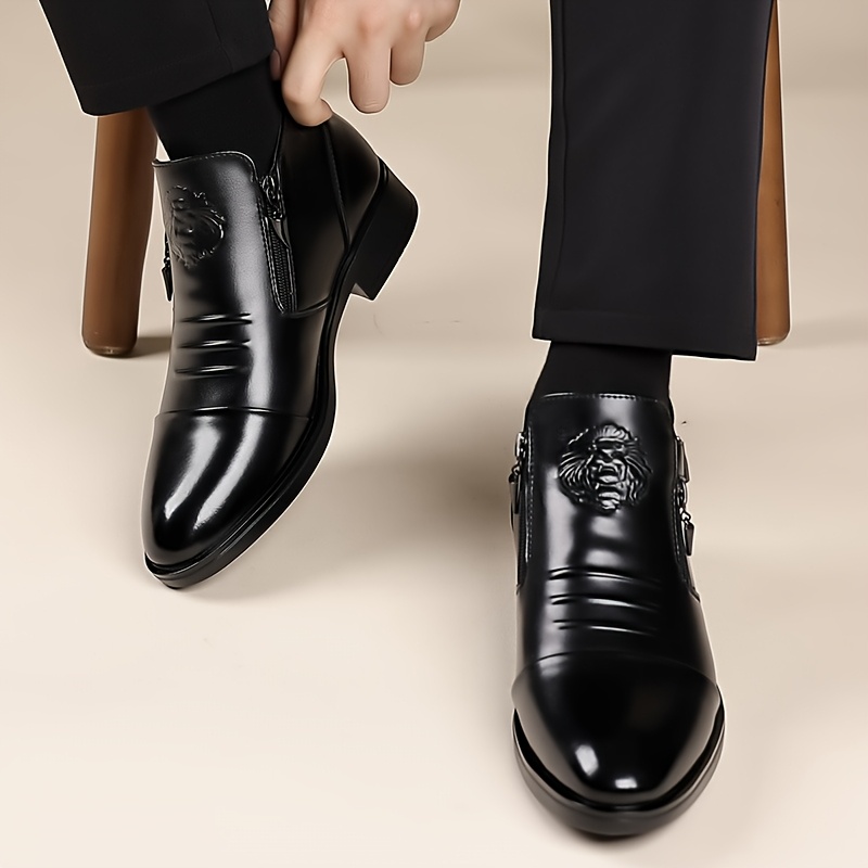 1pair mens winter warm fleece lined ankle boots casual Temu