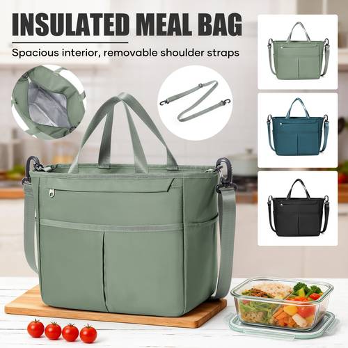 lunch bag large capacity multifunctional insulated portable lunch bag non food contact suitable for outdoor activities camping picnic daily commuting for office workers and students unisex non food contact