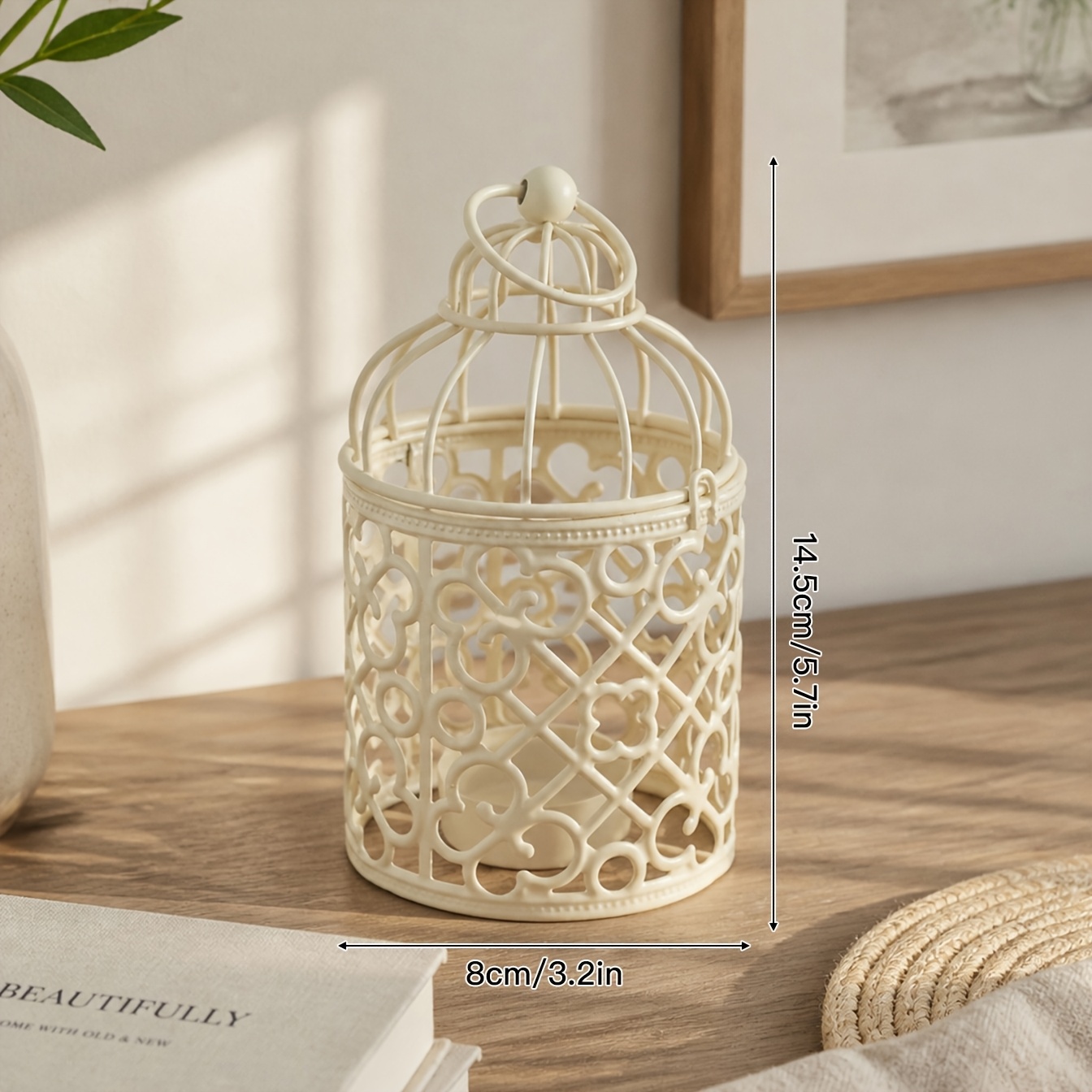 TEMU hueco de 1 pieza, color /dorado, con forma de jaula de pájaros para escritorio, para decoración de boda, para decoración de mesa de comedor de ,