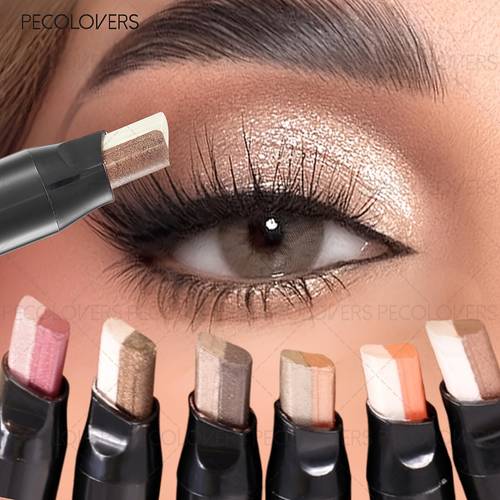 1pc shadow stick two color eye shadow touch of shape waterproof shiny eyes eye cosmetics