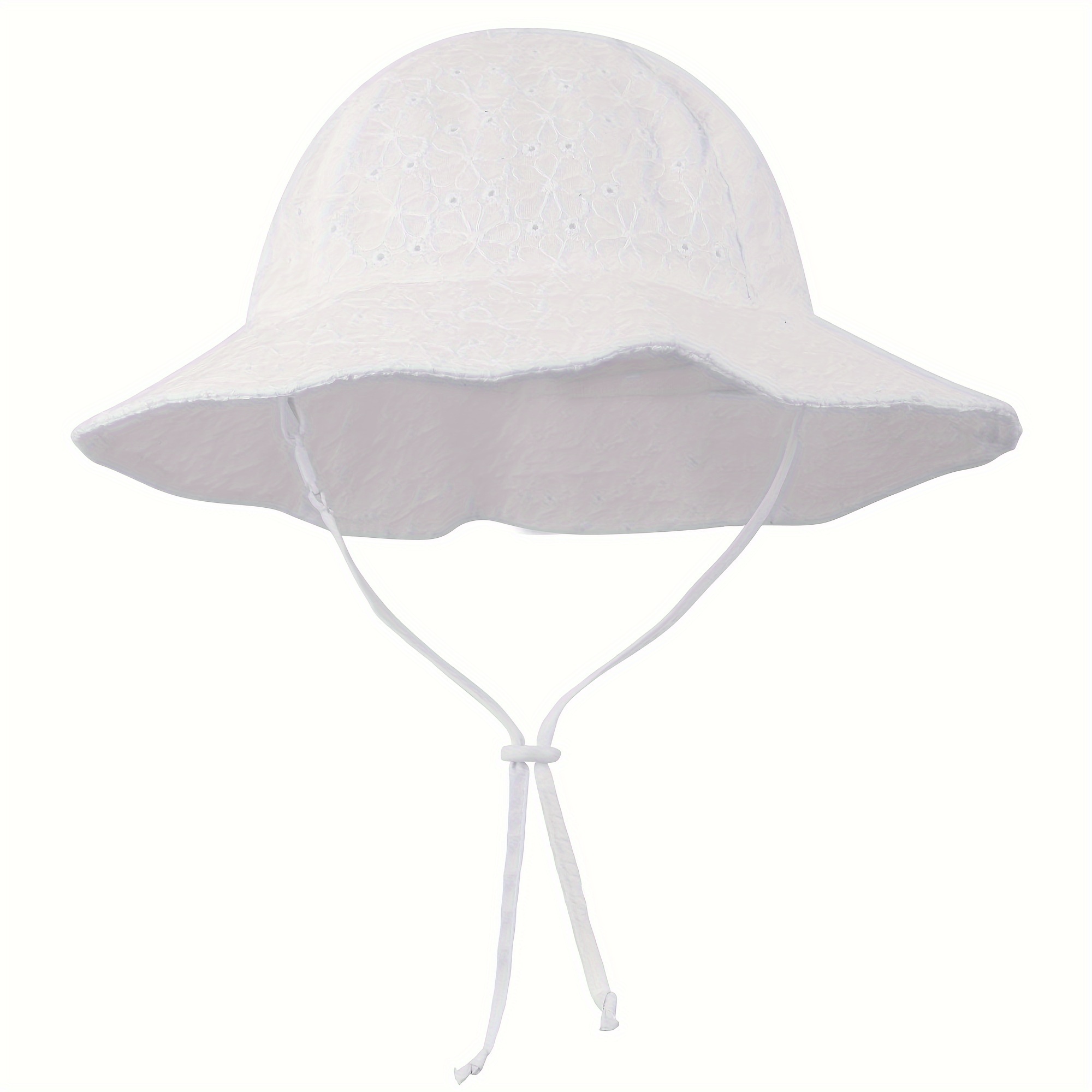 

Pure Cotton Children's Sunshade Hat With Full Embroidered Large Flowers