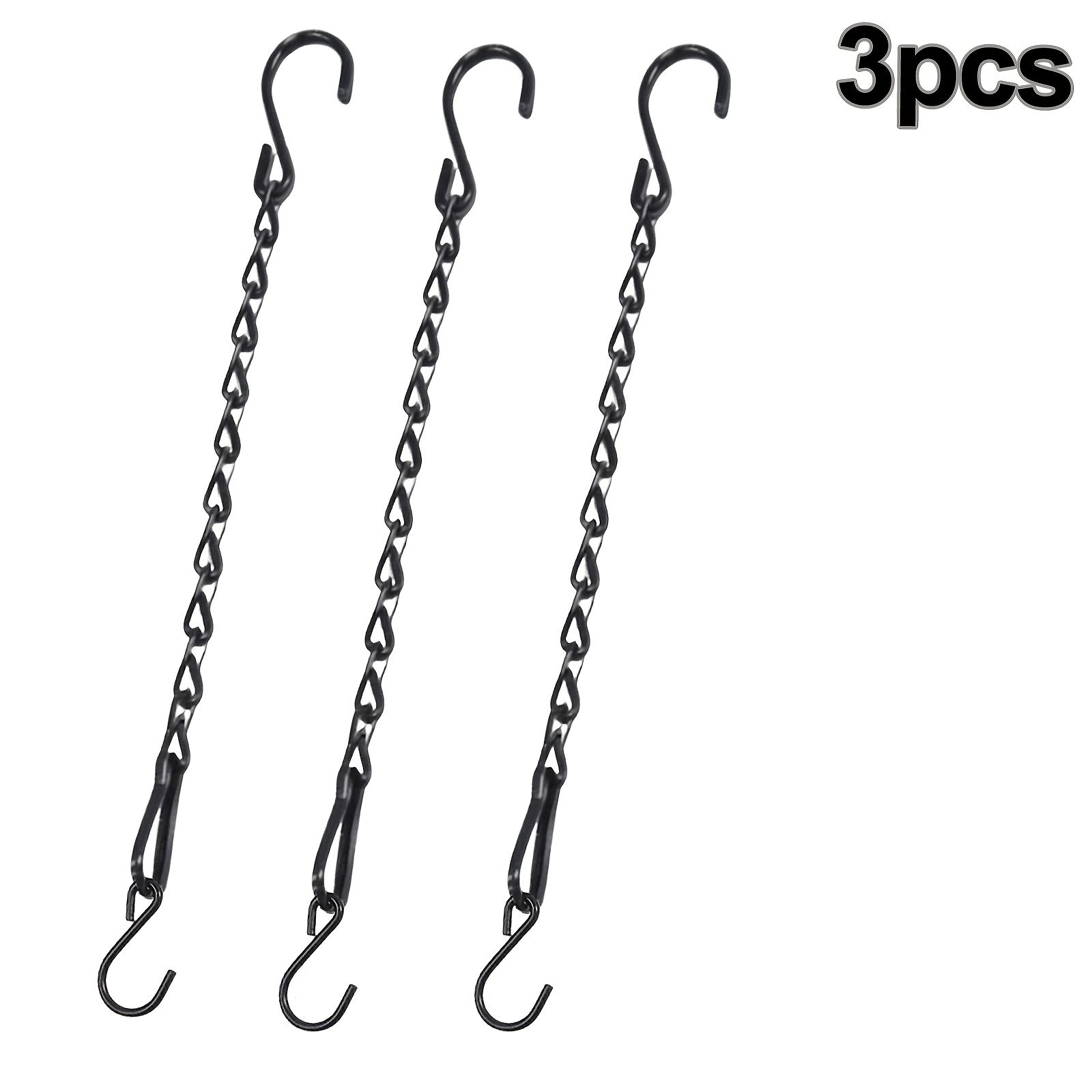 TEMU 3/6/9 pezzi Catene sospese in metallo extra-lunghe da 40 cm - ganci a S e clip. Lunghezza regolabile, robuste e resistenti. Ideali per appendere