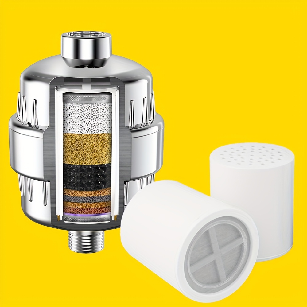 Image of Contains 2 - 25 Stage Of Powerful Shower Filter, Bathroom Shower Head Filter, Remove , Limescale, Other Sediments, Improve Water Quality - Reduce Dry Skin, Prevent Shower Hole Clogging, And Make Water