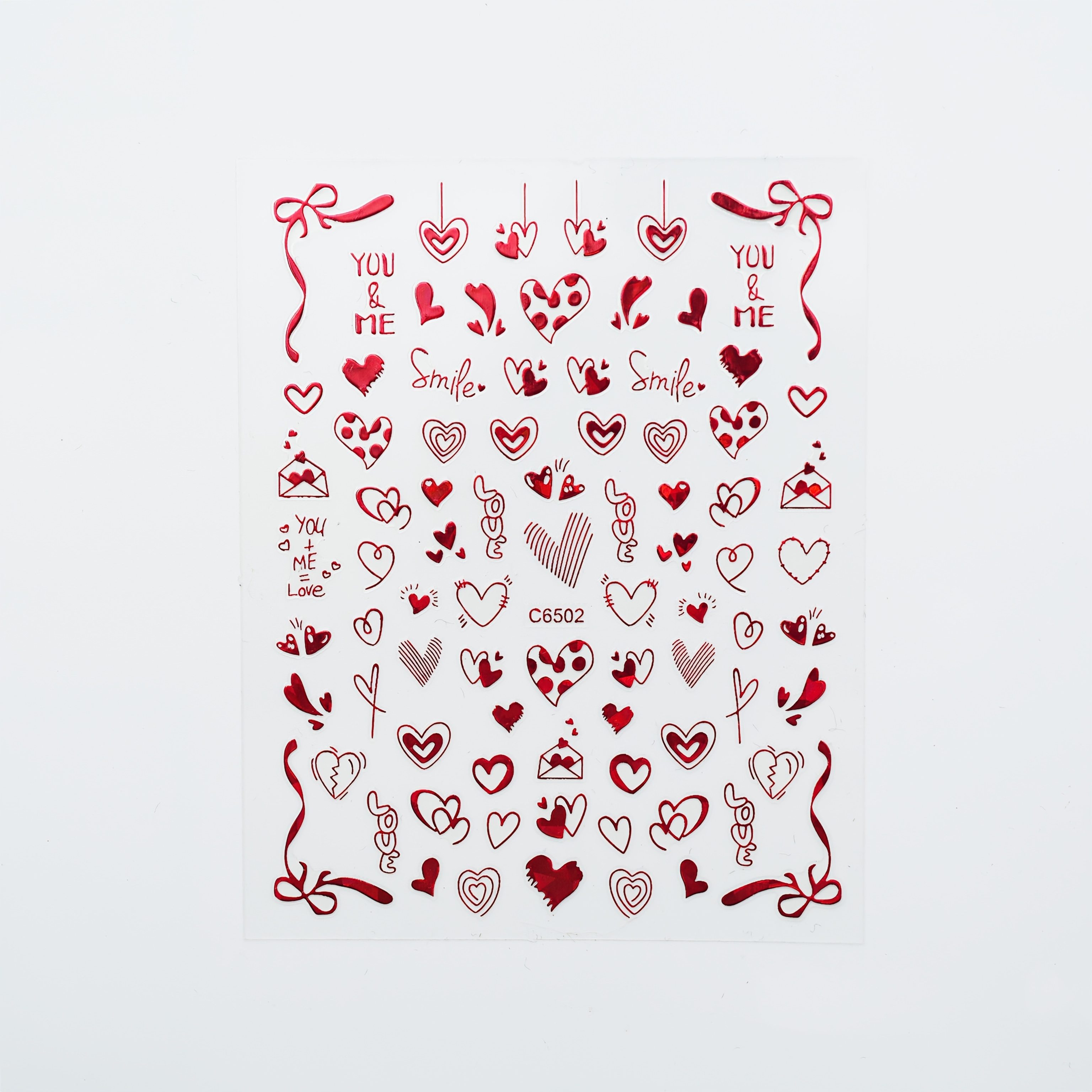 Image of Red Heart And Bowknot Stickers, Self-adhesive Pvc Decals For Nails, Laptops, Water Bottles, Phones - Valentine's Day & New Year Diy, Irregular Shape, Computer, Valentine's Day