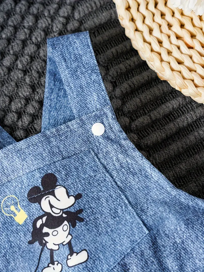 baby's cartoon mouse print denim pattern jumpsuit - Temu baby-s-cartoon-mouse-print-denim-pattern-jumpsuit-temu