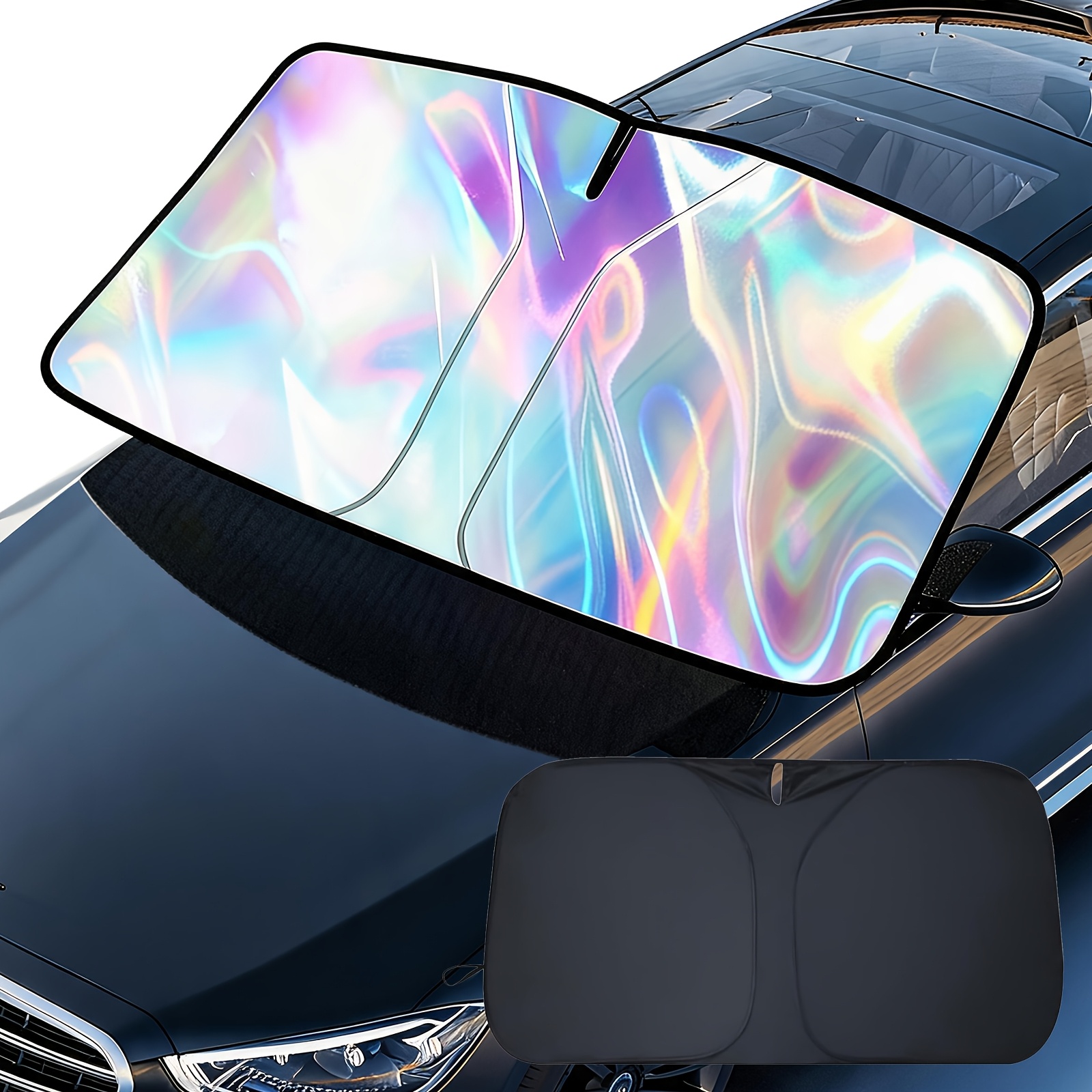 TEMU Car Windshield Sun Shade Sun And Heat Protection | Uv-blocking For Must-have Car Accessories (59" X 33")