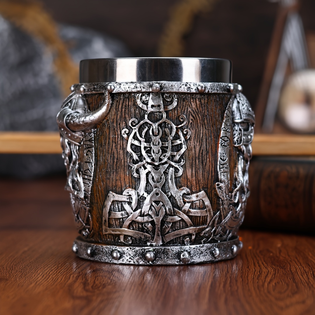 a norse mythology viking pirate mark coffee cup stainless steel viking beer cup 3d viking themed   cup christmas gift details 2